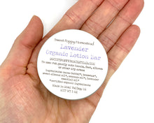 Load image into Gallery viewer, Lavender lotion bar in palm
